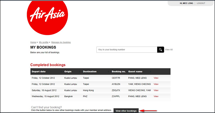 booking reference number airasia