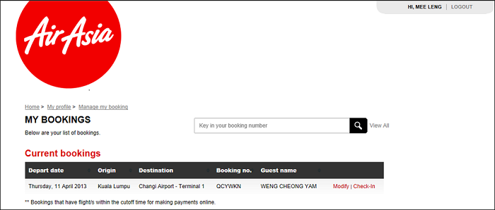 airasia manage booking add baggage