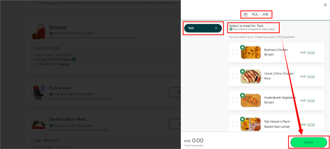 AirAsia Flights Value Pack Bundle of Add Ons