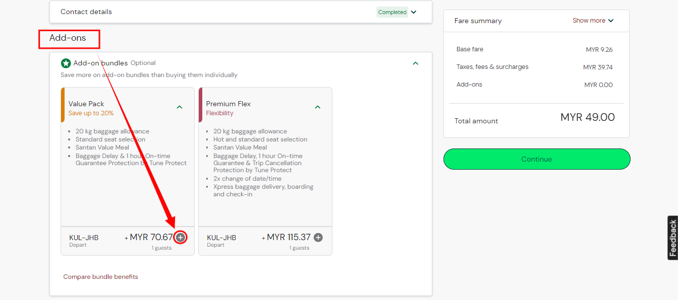 Airasia check in baggage fare online