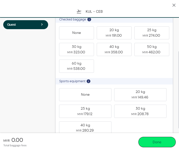 Airasia with baggage manage booking online